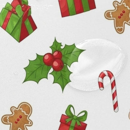 Christmas Gnome Santa White Shower Curtain Liner 72×72 inch - Image 4