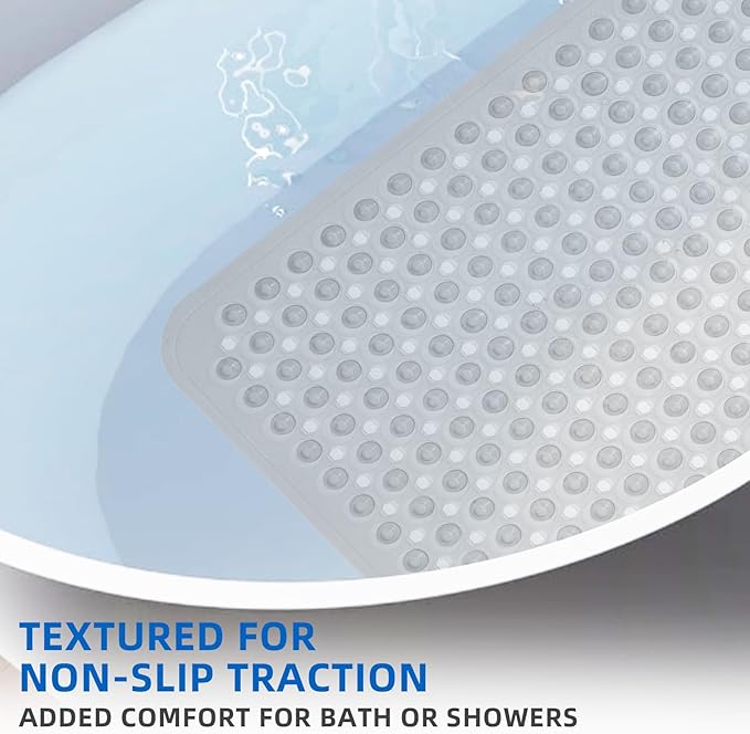 ZHICHENG Bath Tub and Shower Mats, Non-Slip 39 x 16 Inch Extra Long Bath Mat - Image 4