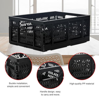 Heavy Duty Plastic Milk Crates for Storage, Collapsible Storage Basket - Image 3