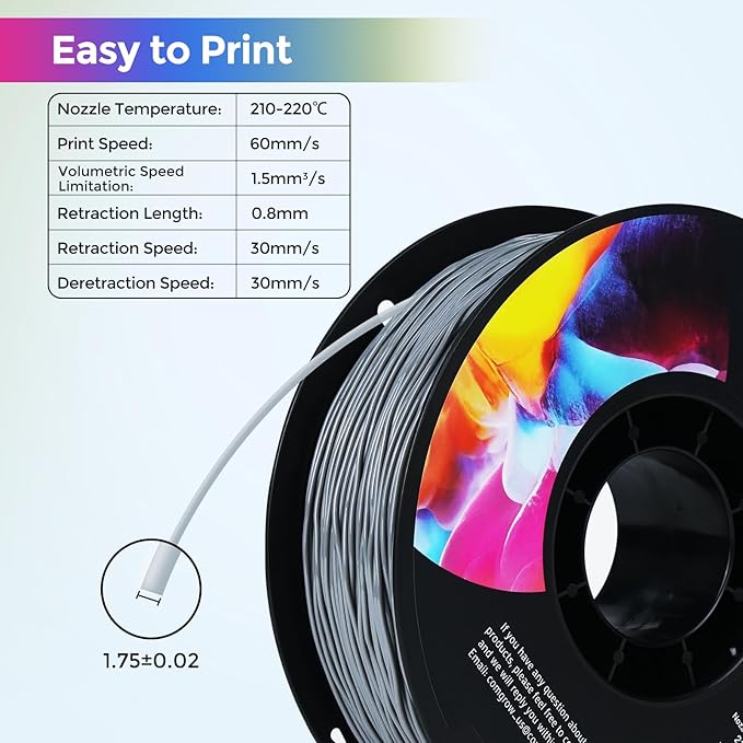 Comgrow TPU Filament 1.75, 3D Printing Filament, Flexible 3D Printer Filament - Image 2