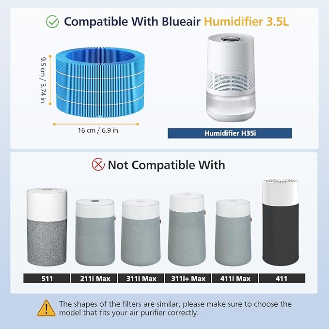 2 Pack Humidifier H35i Wick Filter Replacement Compatible - Image 2