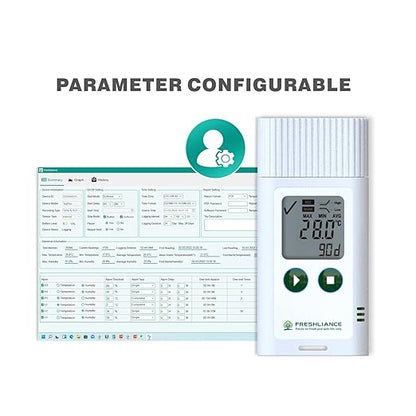 Freshliance USB Temperature Data Logger Recorder, Configurable LCD Digital - Image 2