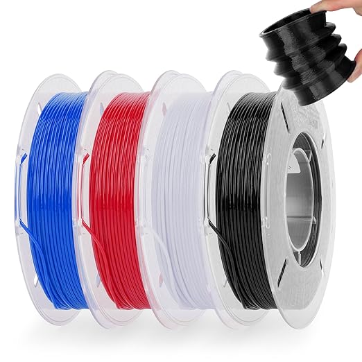 AMOLEN 3D Printer Filament, Flexible TPU Filament Bundle, 1.75mm TPU Filament by AMOLEN