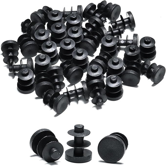 3/8" Plastic Hole Plugs Black -Round Chair Leg Caps, Flush Mount Pipe Plugs by EASYEAH