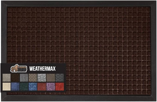 GORILLA GRIP 100% Waterproof All-Season WeatherMax Doormat, US Designed Natural by GorillaGrip