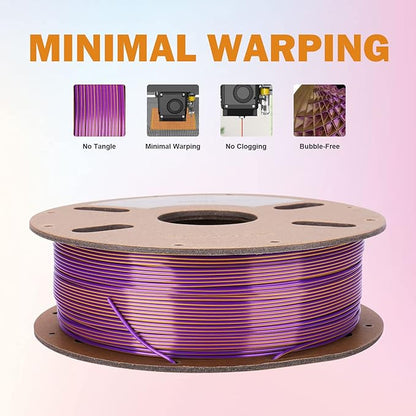 ERYONE Silk Dual Color PLA Filament 3D Printer 1.75mm +/- 0.03mm, Bicolor - Image 3