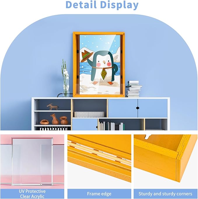Shadow Box with LED Light Dried Flowers Changeable Artwork Photos Display & - Image 7