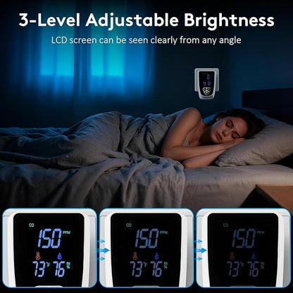 2 Pack 5-in-1 Carbon Monoxide Detectors Plug in, Natural Gas Leak Detector& - Image 4