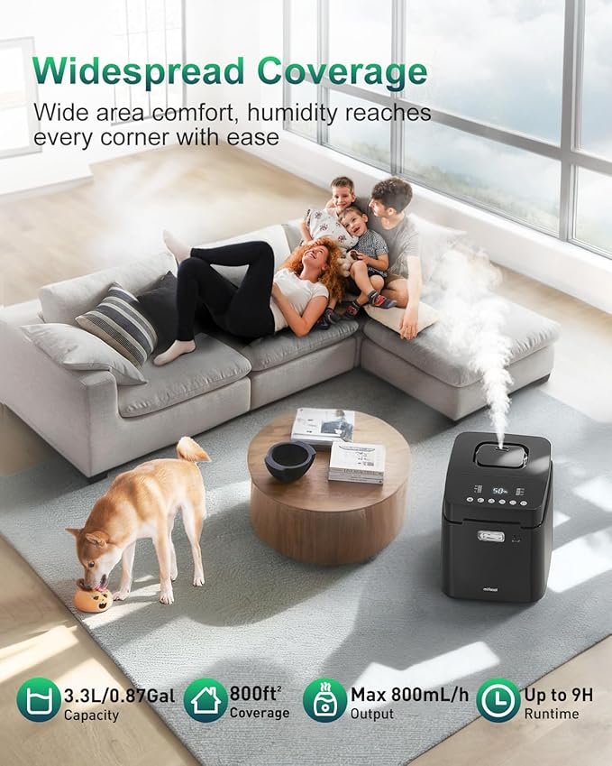 Mifasol Stainless Steel Humidifier, 3.3L/0.87Gal Steam Warm Mist Humidifiers - Image 3