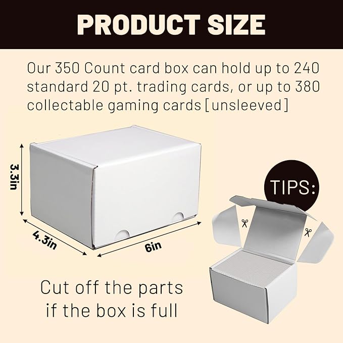 NUMINA 7 Pack 350 Small Card Storage Box, Heavy Duty Cardboard Game Card - Image 3