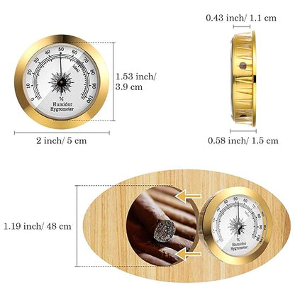 Frienda 2 Pcs Hydrometer 2 Inch Humidity Meter Cigar Humidor Hygrometers Round - Image 2