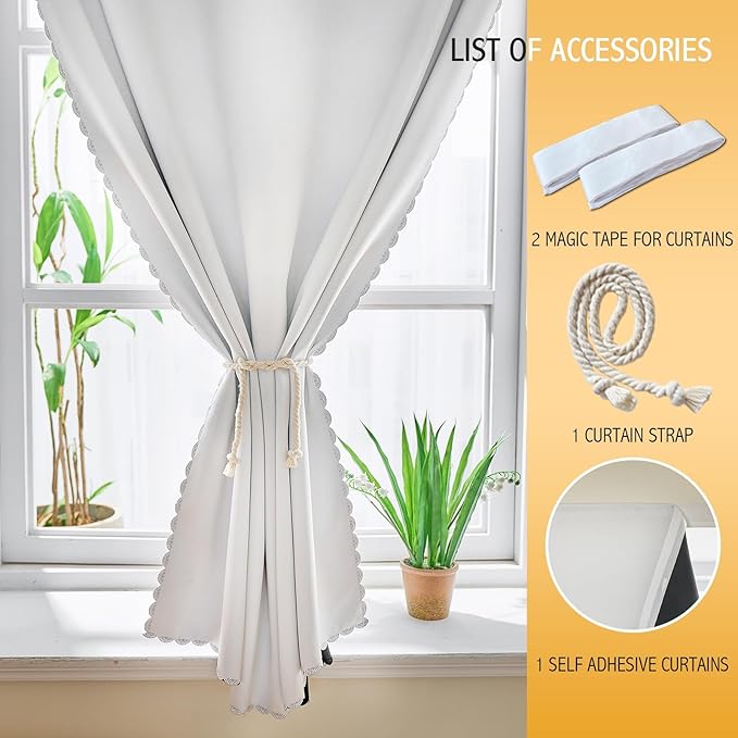 Adhesive Curtain 100% Blackout No-Drill Easy Install - Image 4