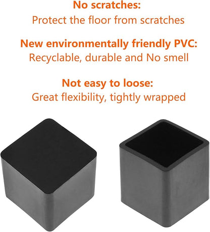 20Pcs Square Furniture Leg Caps 3/4" x 3/4", Anti-Slip PVC Chair Leg Caps - Image 4