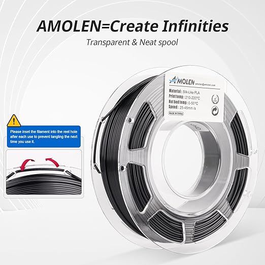 AMOLEN Silk 3D Printer Filament Bundle, PLA Filament 1.75mm Pack, Shiny 3D - Image 5