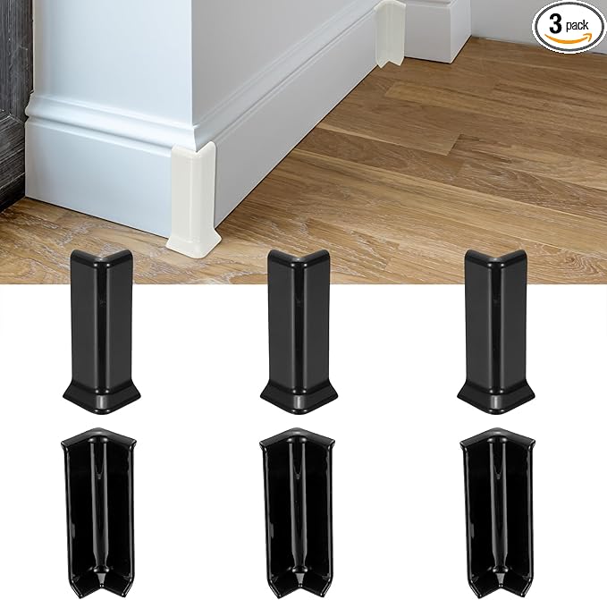 uxcell Self Adhesive Baseboard Corner Blocks, 4.07 Inch Wall Edge Corner by uxcell