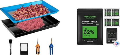 VIVOSUN Heavy Duty 2-in-1 Trimming Tray and 62% RH Two-Way Humidity Control by VIVOSUN