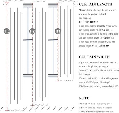 Blackout Curtains 95 Inches Long, Light Blocking Vintage Dark Green Curtains - Image 3
