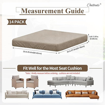 14Pcs Outdoor Stretch Cushion Covers, Waterproof Outdoor Chair Cushion Covers - Image 2