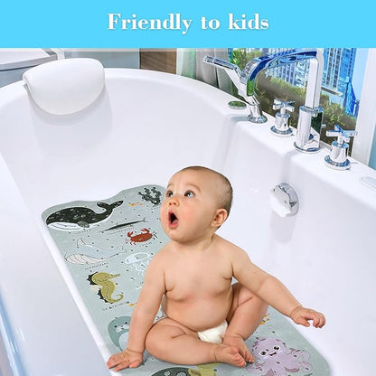 Bath Mat for Tub Non Slip, Machine Washable Anti-Slip Cartoon Baby Bathtub - Image 2