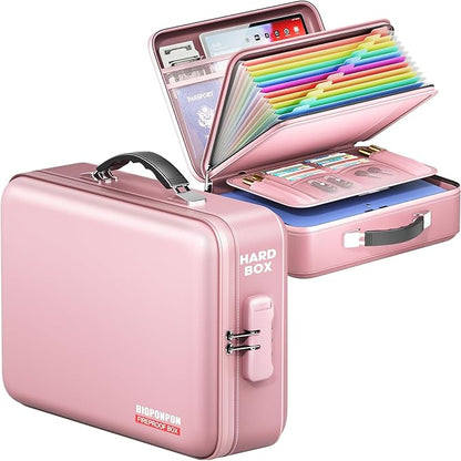 Fireproof Document Box, Hard Case Highly Flame-Resistant Fire Proof Waterproof by BigPonPon