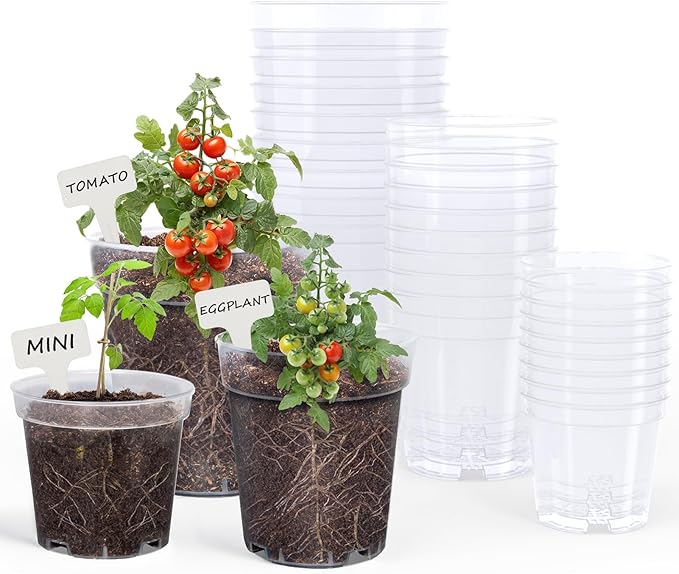 homenote Clear Nursery Pots for Plants, 4/5/6.7 Inch Plant Pot for Planting by HOMENOTE