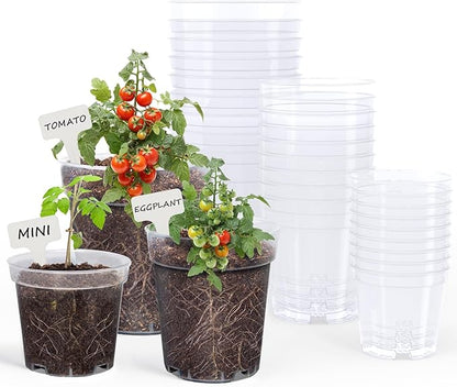 homenote Clear Nursery Pots for Plants, 4/5/6.7 Inch Plant Pot for Planting by HOMENOTE