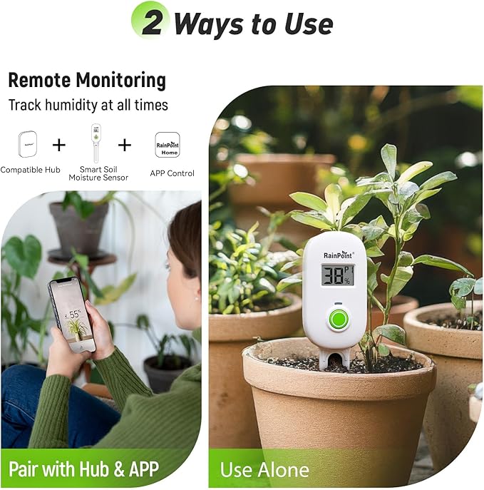 RAINPOINT Smart Digital Wireless Plant Moisture Meter Houseplant Indoor - Image 5