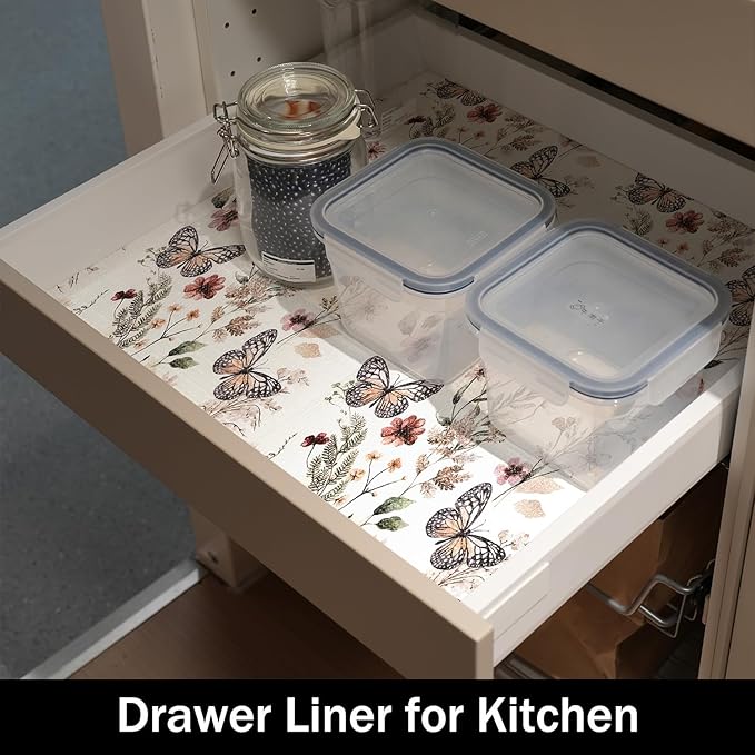 Floral Shelf Liners Non Adhesive and Strong Non-Slip Shelf and Drawer Liners - Image 5