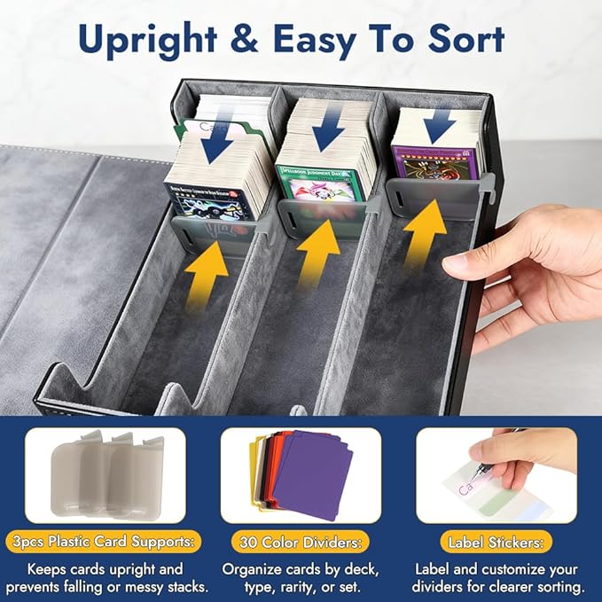 Shintop Card Storage Box for 1800+ Trading Cards, Deck Organizer Case - Image 4