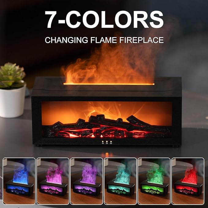 Fireplace Aroma Essential Oil Diffuser, 150ml Ultrasonic Humidifier, Scent - Image 6