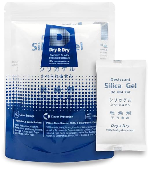 500 Gram Pack of 1"Dry&dry" Silica Gel Packet Desiccant Dehumidifiers by DryDry