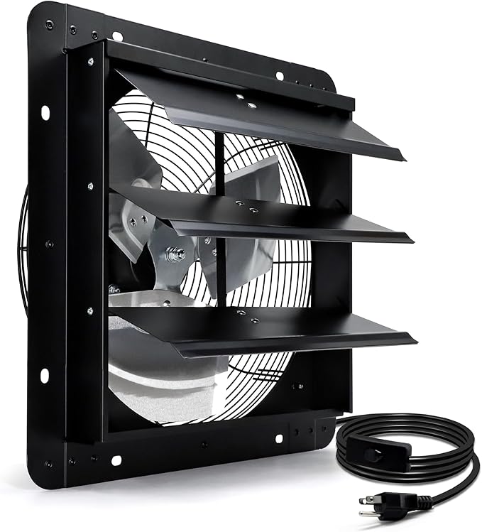 14 Inch Shutter Exhaust Fan, Wall Mount Attic Fan by Hipoilk