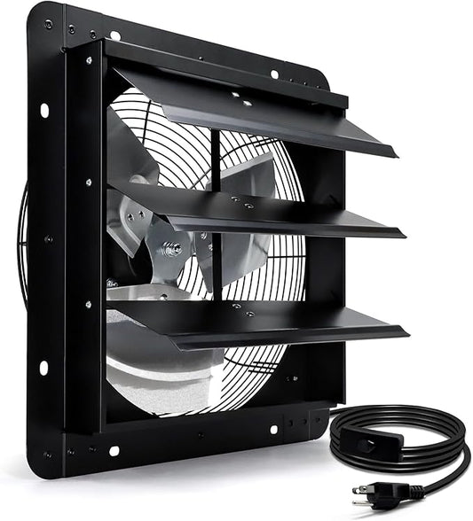 14 Inch Shutter Exhaust Fan, Wall Mount Attic Fan by Hipoilk