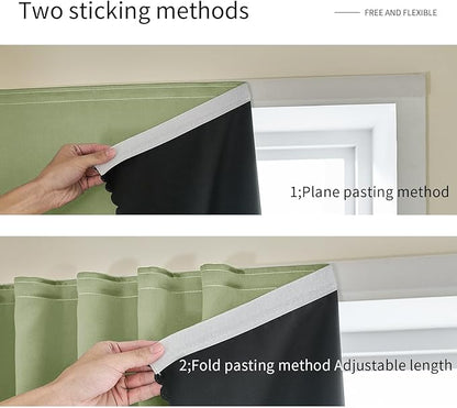Adhesive Curtain 100% Blackout No-Drill Easy Install - Image 5