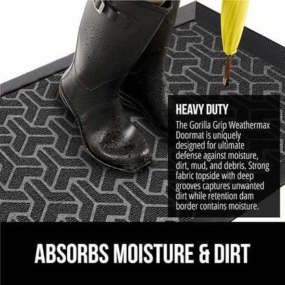 GORILLA GRIP 100% Waterproof All-Season WeatherMax Doormat, US Designed Natural - Image 4