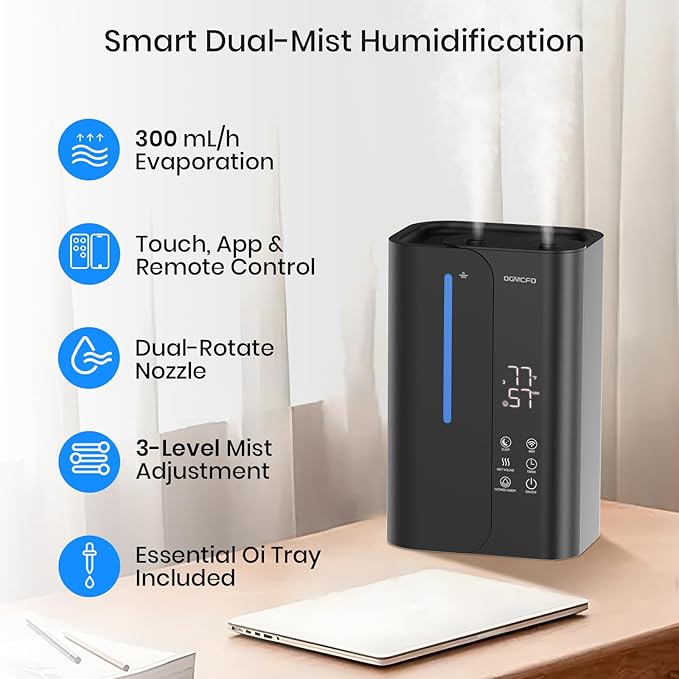 5L Cool Mist Humidifiers for Bedroom Large Room, Top Fill Ultrasonic Smart Air - Image 3