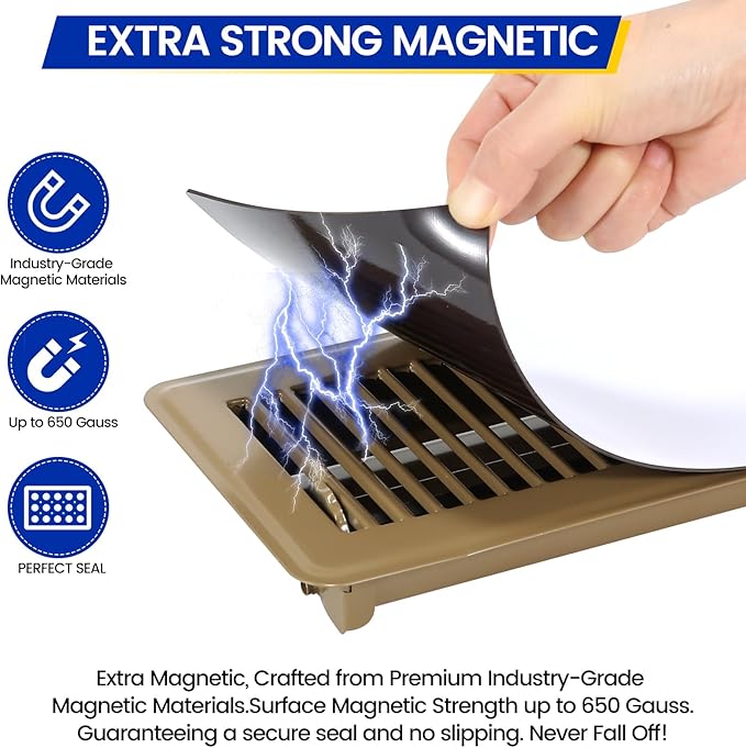 Magnetic Vent Covers, Extra Strong Magnets, 5.5" x 12" Ultra Thick 60mil - Image 2