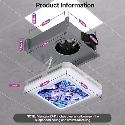 Bathroom Fan with Humidity Sensor, 230 CFM 1.0 Sone Bathroom Exhaust Fan with - Image 4