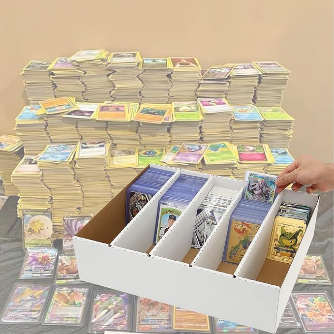 Collector Card Storage Box 3900 Count, Trading Cards Sorting Tray Box White - Image 4