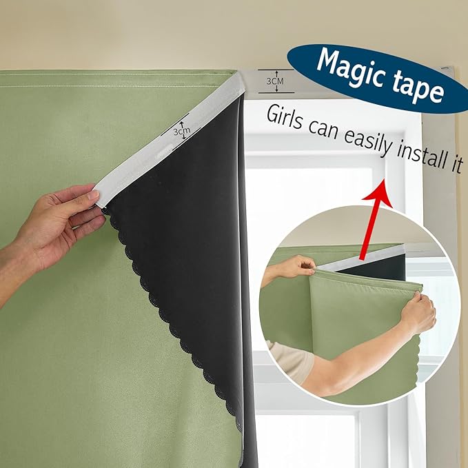 Adhesive Curtain 100% Blackout No-Drill Easy Install - Image 6