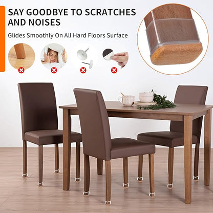 Ezprotekt 8 Pcs Rectangle Clear Silicone Chair Leg Floor Protectors, Rectangle - Image 5