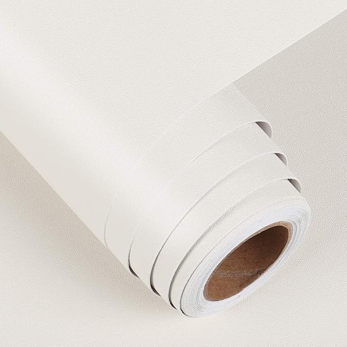 FunStick 24"x394" Wide Off White Peel and Stick Wallpaper Removable Contact by FunStick
