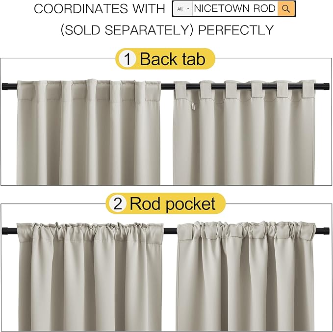 NICETOWN Window Treatment Blackout Curtains - Image 3