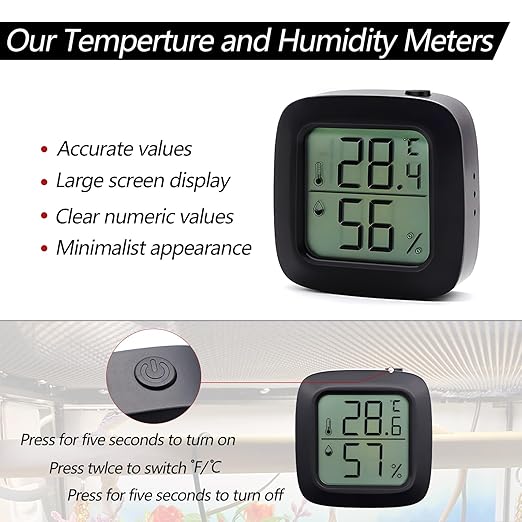Digital Reptile Thermometer Hygrometer Precise Temp & Humidity Gauge - Image 6