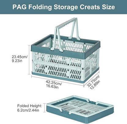 Heavy Duty Plastic Milk Crates for Storage, Collapsible Shopping Basket - Image 7