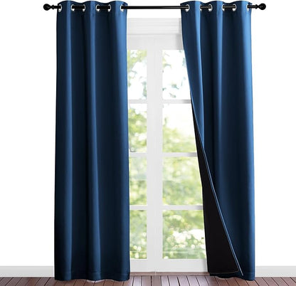 NICETOWN Moroccan Blue Full Shade Curtain Panels, Pair of Thermal Insulated & by NICETOWN