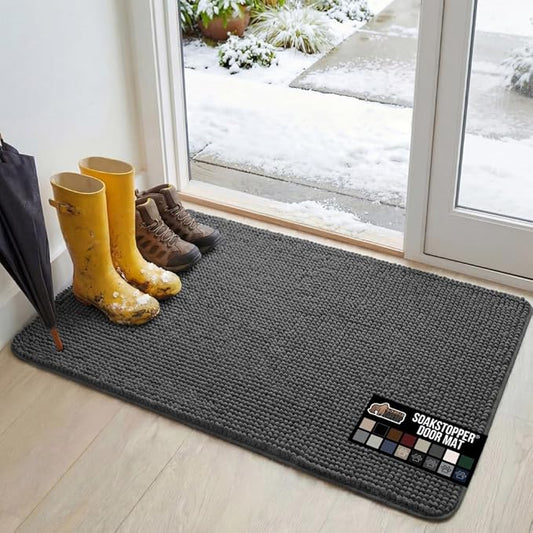 GORILLA GRIP SOAKSTOPPER Dog Door Mat, 48x30 Machine Washable Rug Absorbent by GorillaGrip
