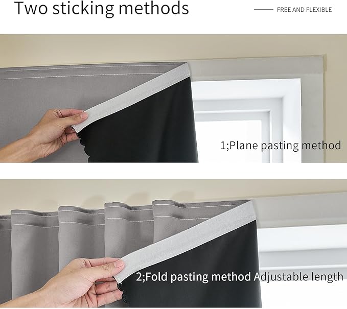 Adhesive Curtain 100% Blackout No-Drill Easy Install - Image 5