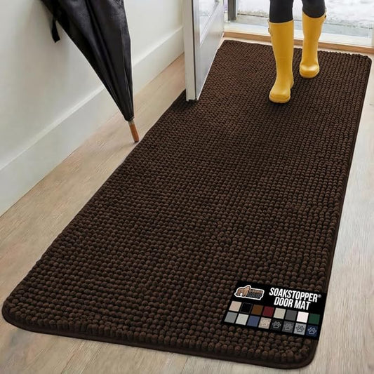 GORILLA GRIP SOAKSTOPPER Dog Door Mat, 70x24 Machine Washable Rug Absorbent by GorillaGrip