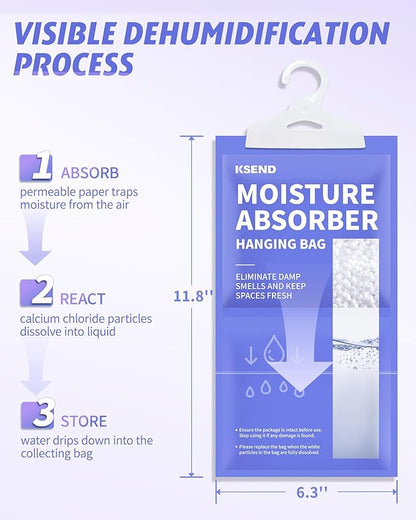 Moisture Absorbers 10 Pack, 9.8 Oz Compact Dehumidifier Bags & Packs, Moisture - Image 8